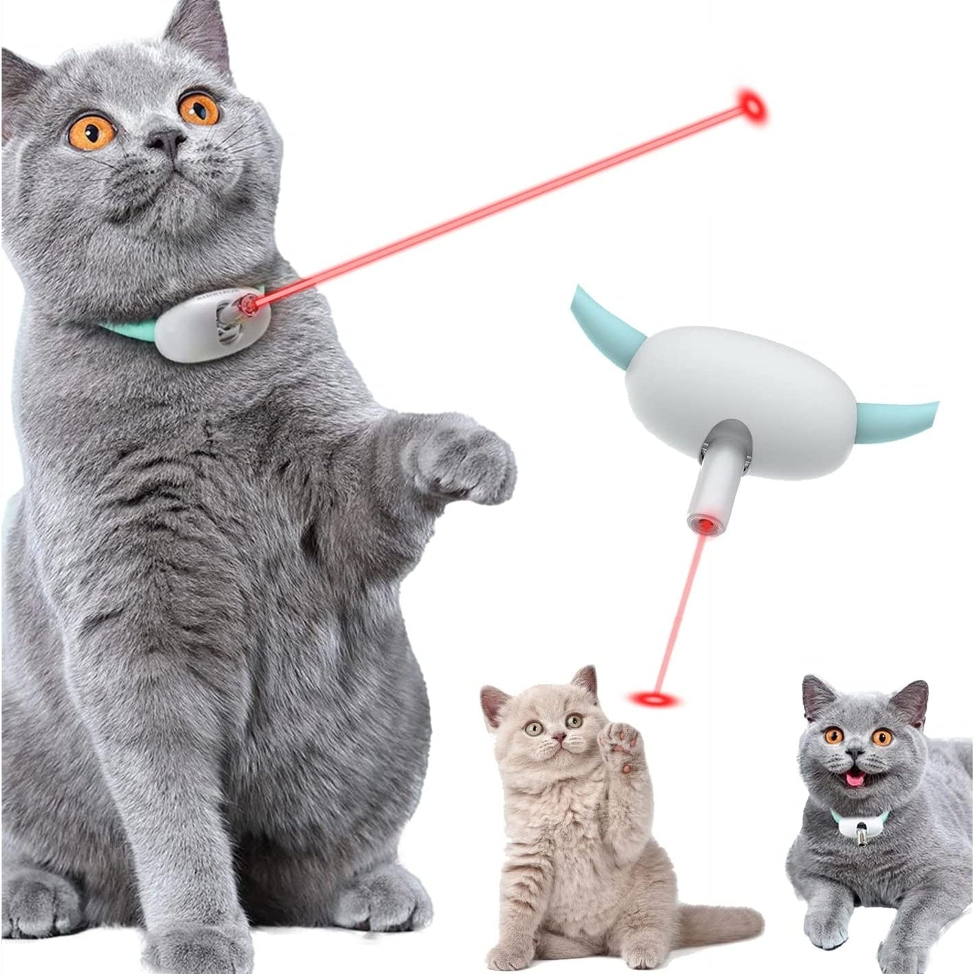 Intelligentes Laser-Neigungs-Katzenhalsband - Katzenspielzeug USB Aufladung