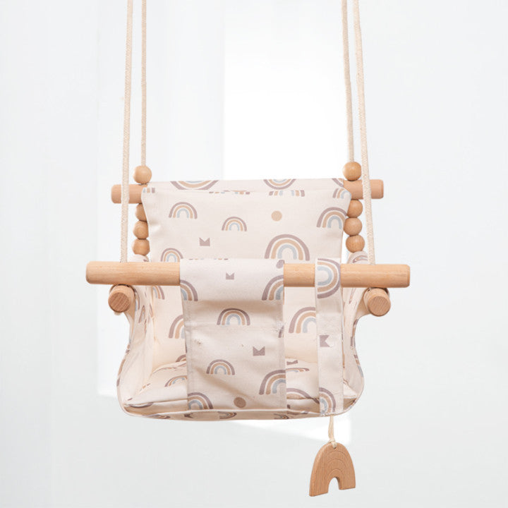 Babyschaukelsitz aus Baumwollleinen zum Aufhängen -  für drinnen und draußen (verschiedene Designs)