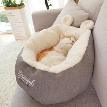 Haustierbett - Wärmender, weicher Schlafsack für Katzen und Hunde