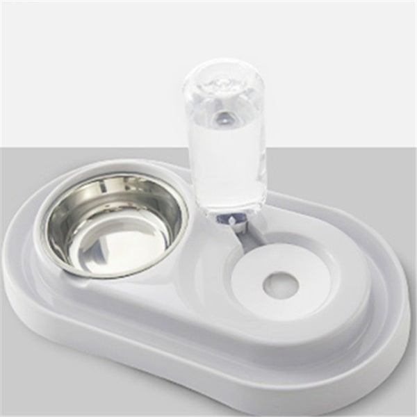 Doppelter Futternapf mit automatischem Wasserspender für Katzen und Hunde