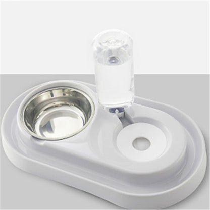 Doppelter Futternapf mit automatischem Wasserspender für Katzen und Hunde
