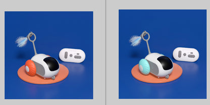 Interaktives Katzenautospielzeug mit Fernbedienung - USB-Aufladung